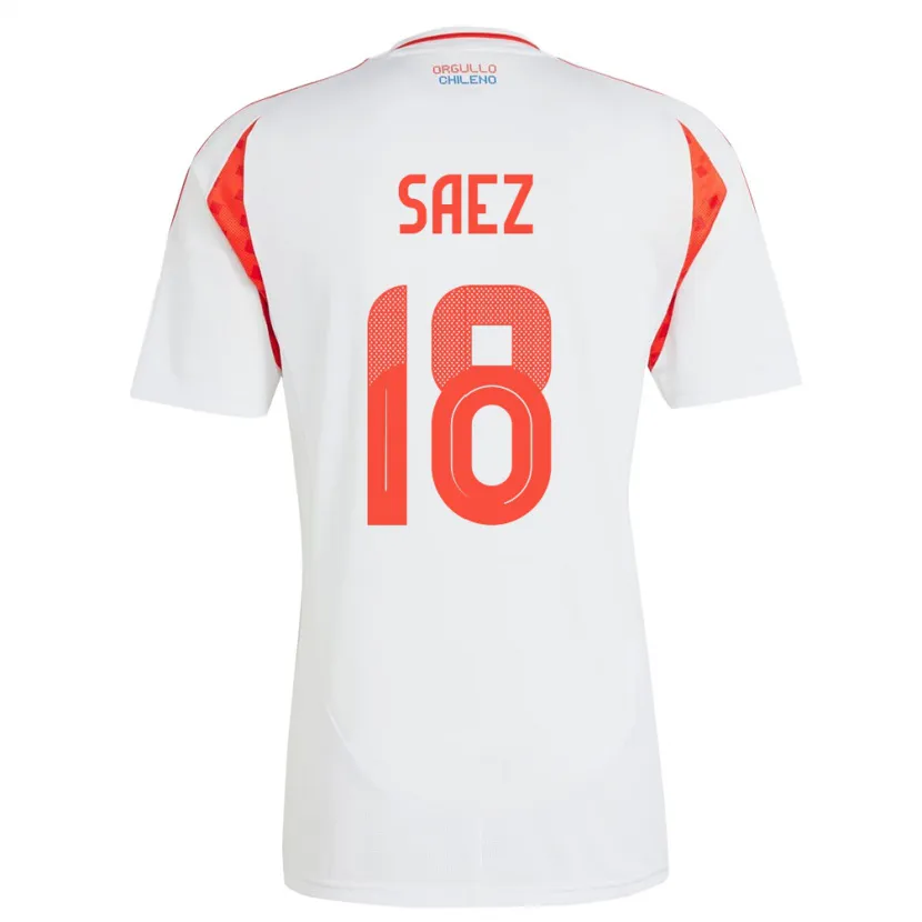 Danxen Homme Maillot Chili Camila Sáez #18 Blanc Tenues Extérieur 24-26 T-Shirt