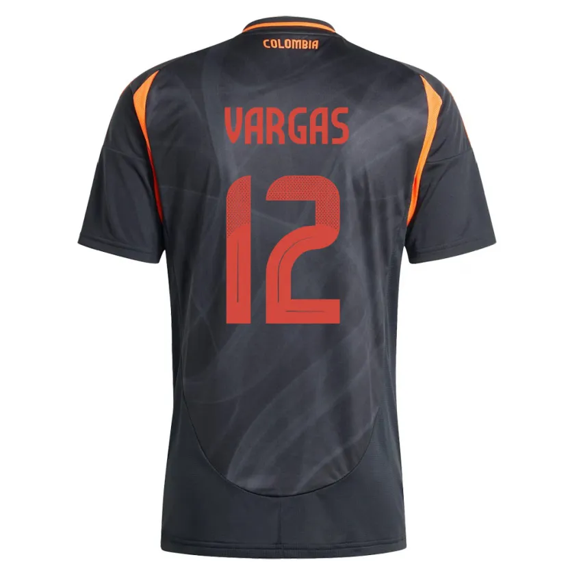 Danxen Homme Maillot Colombie Camilo Vargas #12 Noir Tenues Extérieur 24-26 T-Shirt