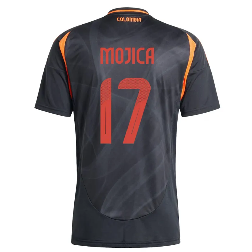 Danxen Homme Maillot Colombie Johan Mojica #17 Noir Tenues Extérieur 24-26 T-Shirt