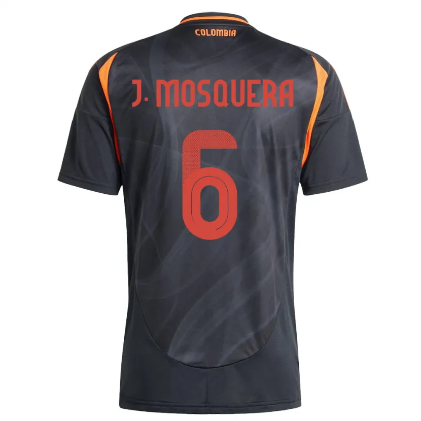 Danxen Homme Maillot Colombie Juan Mosquera #6 Noir Tenues Extérieur 24-26 T-Shirt