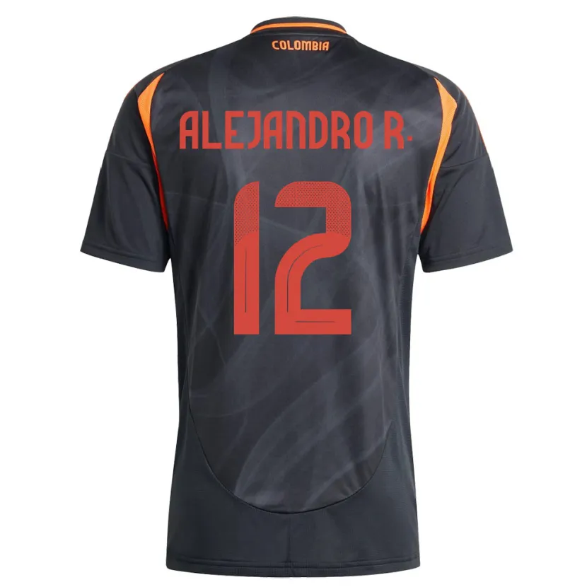 Danxen Homme Maillot Colombie Alejandro Rodríguez #12 Noir Tenues Extérieur 24-26 T-Shirt