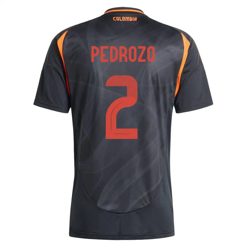 Danxen Homme Maillot Colombie Daniel Pedrozo #2 Noir Tenues Extérieur 24-26 T-Shirt