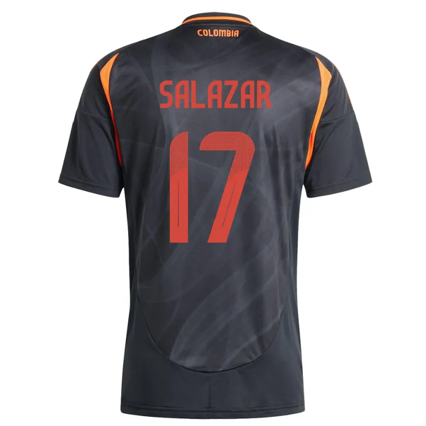 Danxen Homme Maillot Colombie Andrés Salazar #17 Noir Tenues Extérieur 24-26 T-Shirt