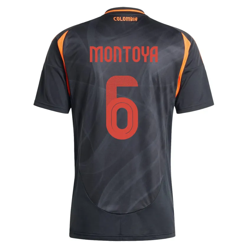 Danxen Homme Maillot Colombie Daniela Montoya #6 Noir Tenues Extérieur 24-26 T-Shirt