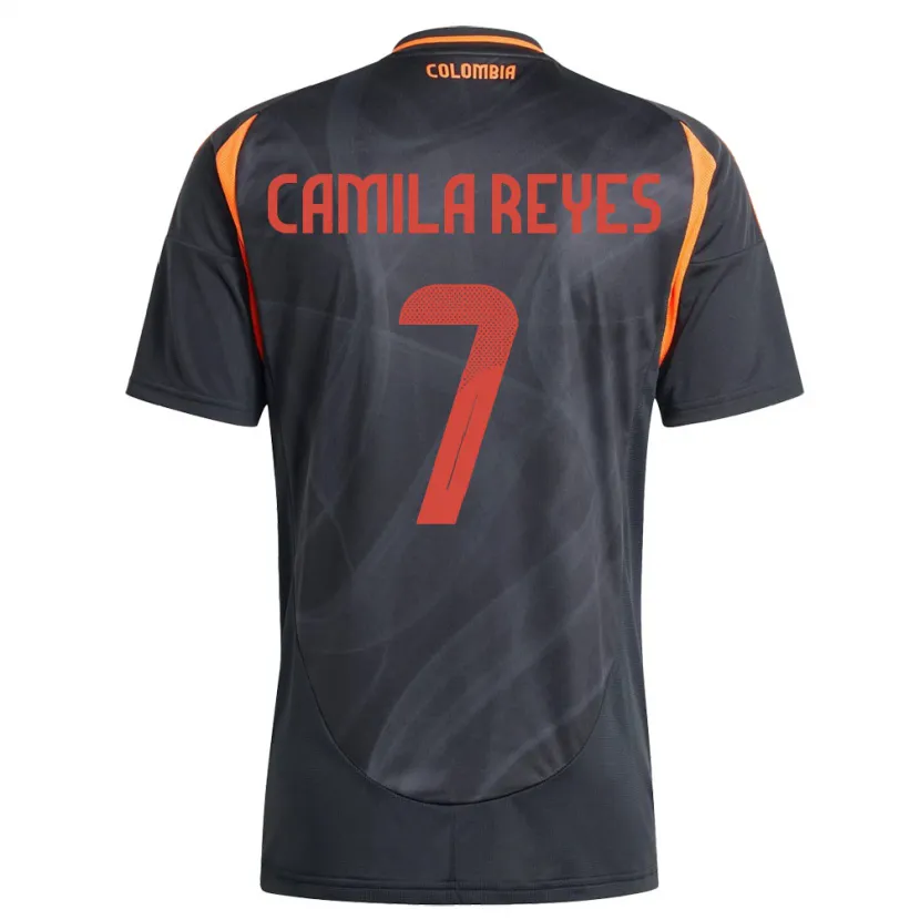Danxen Homme Maillot Colombie María Camila Reyes #7 Noir Tenues Extérieur 24-26 T-Shirt