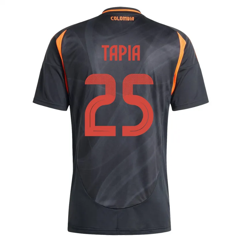 Danxen Homme Maillot Colombie Katherine Tapia #25 Noir Tenues Extérieur 24-26 T-Shirt