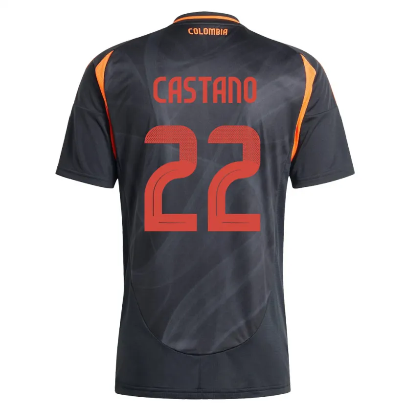 Danxen Homme Maillot Colombie Stefany Castaño #22 Noir Tenues Extérieur 24-26 T-Shirt