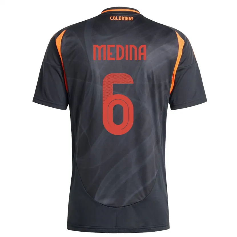 Danxen Homme Maillot Colombie Paula Medina #6 Noir Tenues Extérieur 24-26 T-Shirt