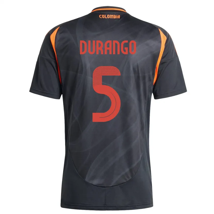 Danxen Homme Maillot Colombie Lorena Durango #5 Noir Tenues Extérieur 24-26 T-Shirt