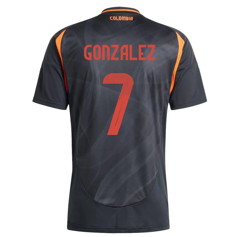 Danxen Homme Maillot Colombie Celis González #7 Noir Tenues Extérieur 24-26 T-Shirt
