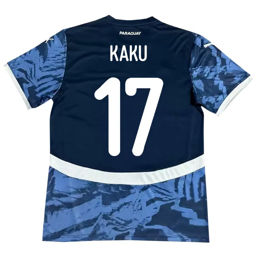 Danxen Homme Maillot Paraguay Kaku #17 Bleu Tenues Extérieur 24-26 T-Shirt