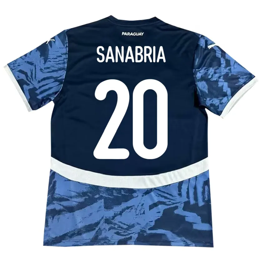 Danxen Homme Maillot Paraguay Tobías Sanabria #20 Bleu Tenues Extérieur 24-26 T-Shirt