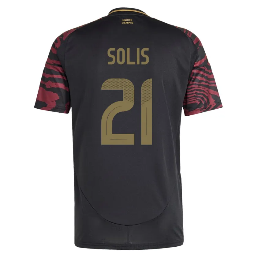 Danxen Homme Maillot Pérou Renato Solís #21 Noir Tenues Extérieur 24-26 T-Shirt
