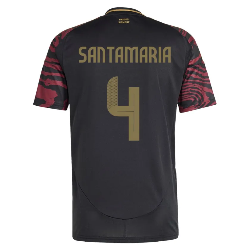 Danxen Homme Maillot Pérou Anderson Santamaría #4 Noir Tenues Extérieur 24-26 T-Shirt