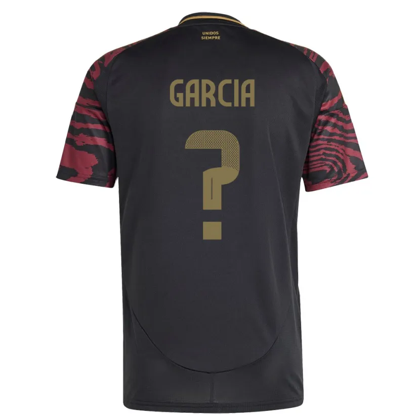 Danxen Homme Maillot Pérou Gian García #0 Noir Tenues Extérieur 24-26 T-Shirt