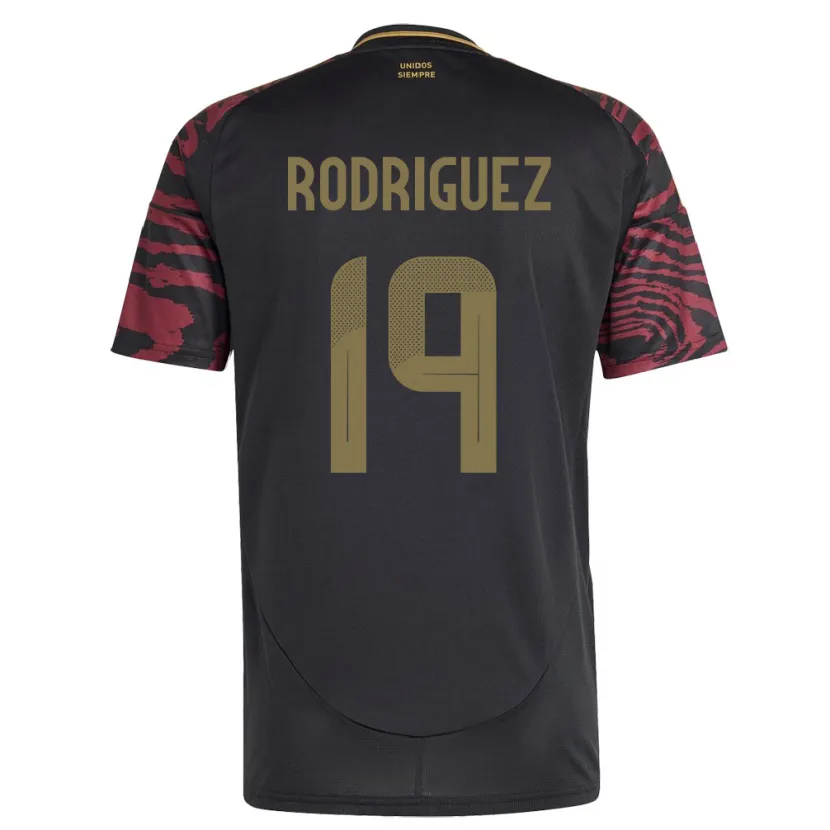 Danxen Homme Maillot Pérou Mateo Rodríguez #19 Noir Tenues Extérieur 24-26 T-Shirt