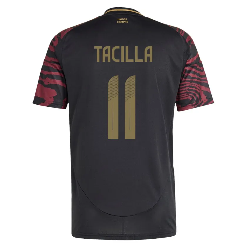 Danxen Homme Maillot Pérou Yomira Tacilla #11 Noir Tenues Extérieur 24-26 T-Shirt