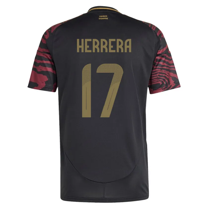 Danxen Homme Maillot Pérou Fabiola Herrera #17 Noir Tenues Extérieur 24-26 T-Shirt