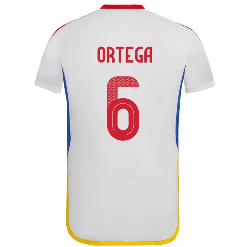 Danxen Homme Maillot Venezuela Bryant Ortega #6 Blanc Tenues Extérieur 24-26 T-Shirt