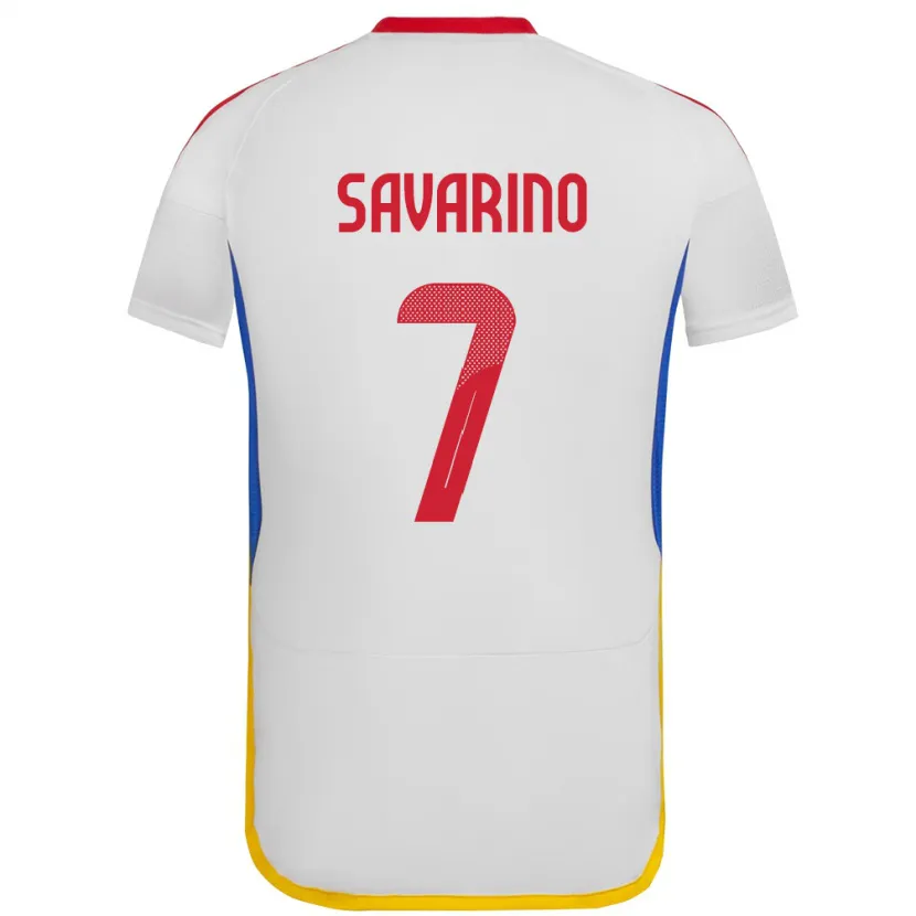 Danxen Homme Maillot Venezuela Jefferson Savarino #7 Blanc Tenues Extérieur 24-26 T-Shirt