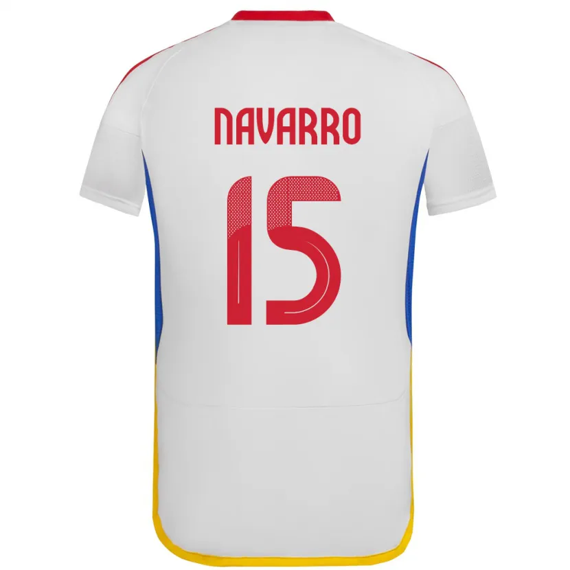Danxen Homme Maillot Venezuela Miguel Navarro #15 Blanc Tenues Extérieur 24-26 T-Shirt
