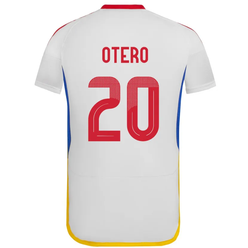 Danxen Homme Maillot Venezuela Rómulo Otero #20 Blanc Tenues Extérieur 24-26 T-Shirt