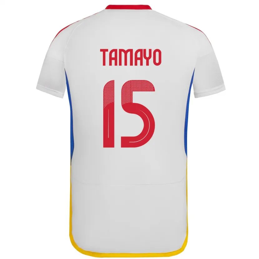 Danxen Homme Maillot Venezuela Bianneider Tamayo #15 Blanc Tenues Extérieur 24-26 T-Shirt