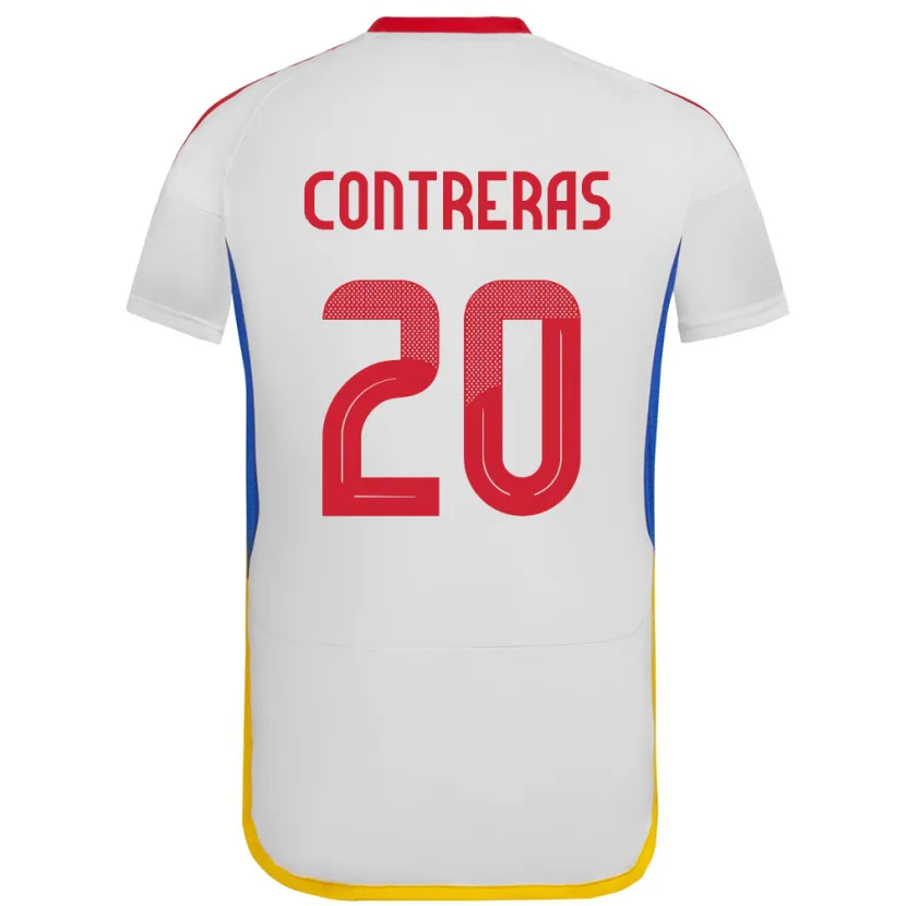 Danxen Homme Maillot Venezuela Anderson Contreras #20 Blanc Tenues Extérieur 24-26 T-Shirt