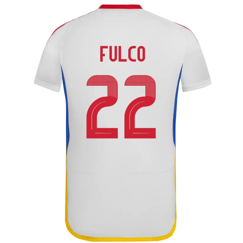 Danxen Homme Maillot Venezuela Pedro Fulco #22 Blanc Tenues Extérieur 24-26 T-Shirt