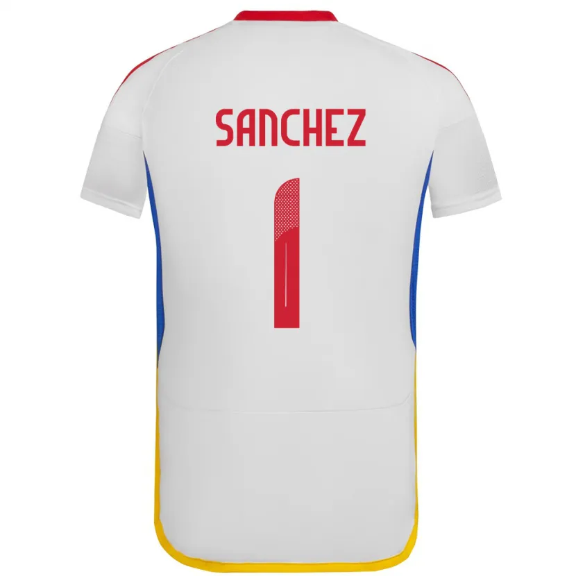 Danxen Homme Maillot Venezuela Jorge Sánchez #1 Blanc Tenues Extérieur 24-26 T-Shirt