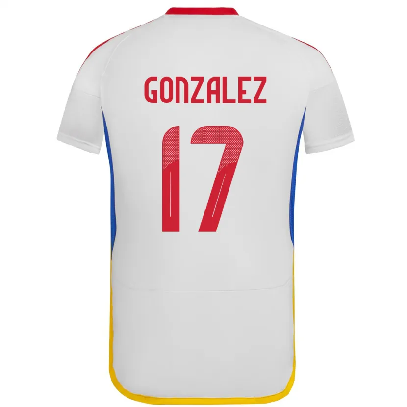 Danxen Homme Maillot Venezuela Mayken González #17 Blanc Tenues Extérieur 24-26 T-Shirt