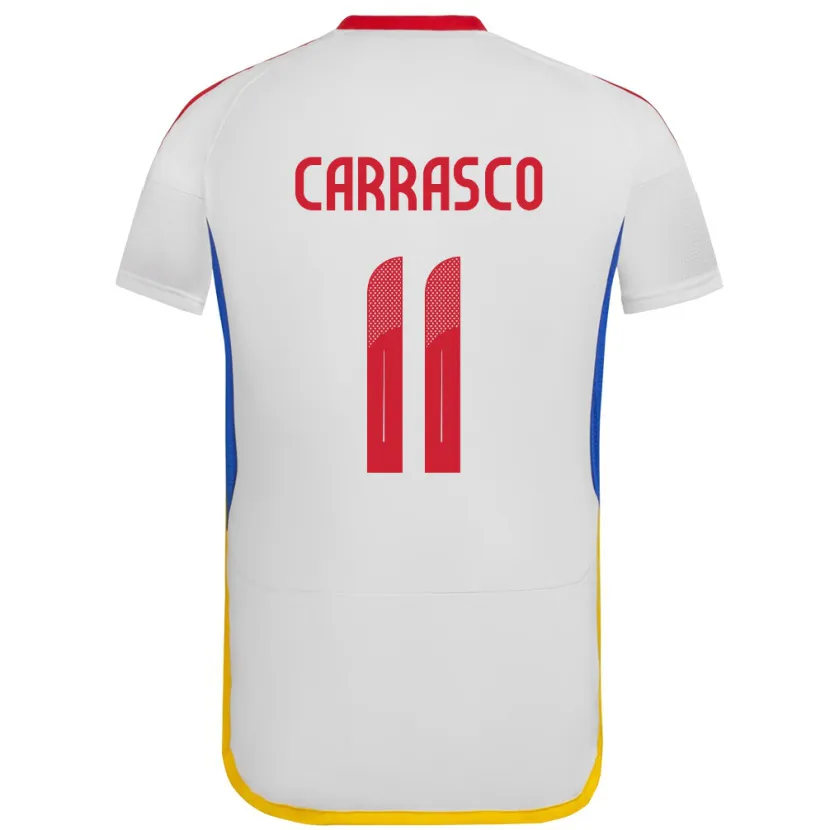 Danxen Homme Maillot Venezuela Raiderlin Carrasco #11 Blanc Tenues Extérieur 24-26 T-Shirt