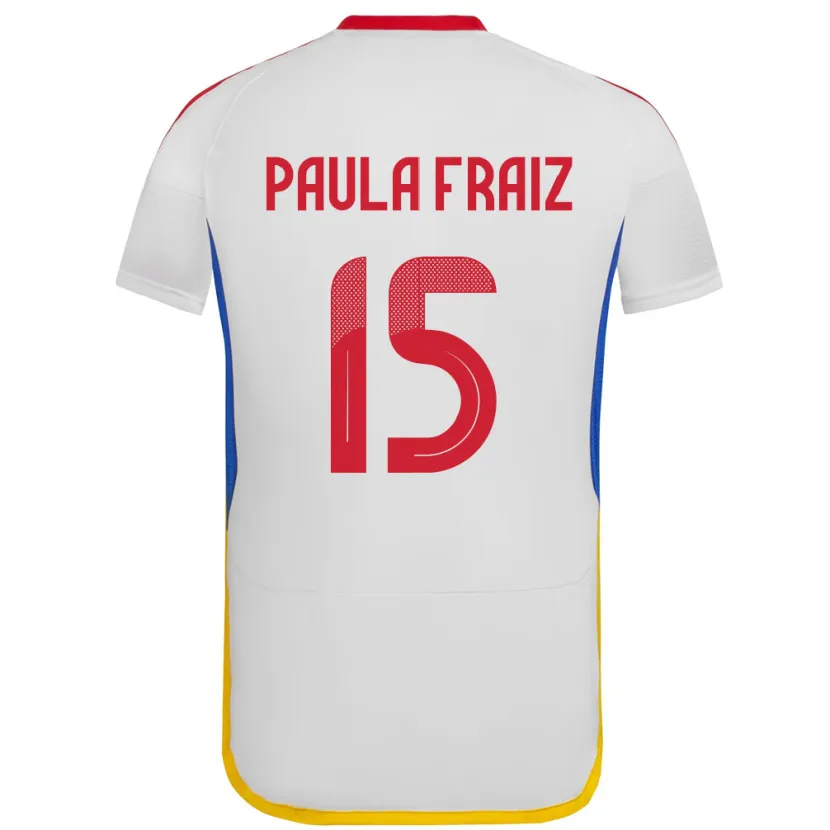 Danxen Homme Maillot Venezuela Ana Paula Fraiz #15 Blanc Tenues Extérieur 24-26 T-Shirt
