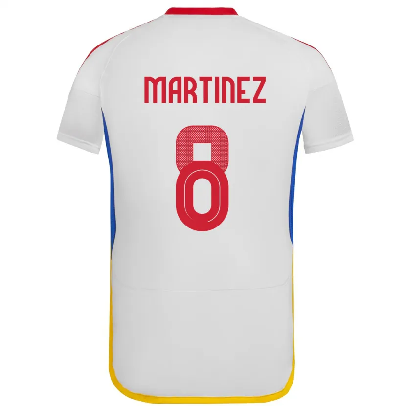 Danxen Homme Maillot Venezuela Bárbara Martínez #8 Blanc Tenues Extérieur 24-26 T-Shirt
