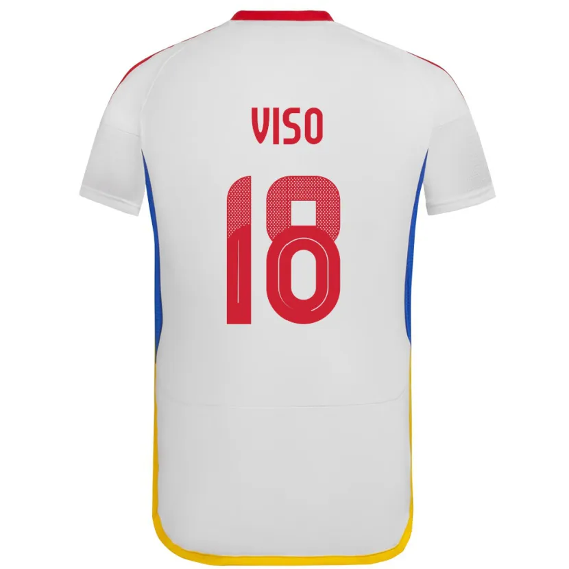 Danxen Homme Maillot Venezuela Ysaura Viso #18 Blanc Tenues Extérieur 24-26 T-Shirt