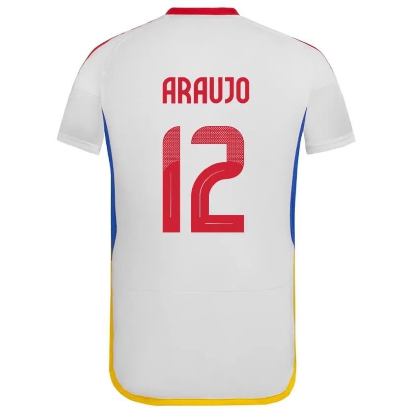 Danxen Homme Maillot Venezuela Sabrina Araujo #12 Blanc Tenues Extérieur 24-26 T-Shirt