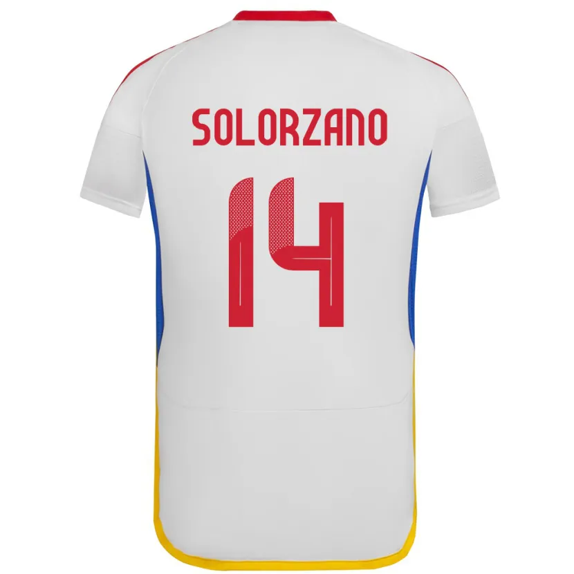 Danxen Homme Maillot Venezuela Fabiola Solórzano #14 Blanc Tenues Extérieur 24-26 T-Shirt