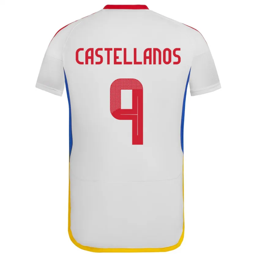 Danxen Homme Maillot Venezuela Deyna Castellanos #9 Blanc Tenues Extérieur 24-26 T-Shirt