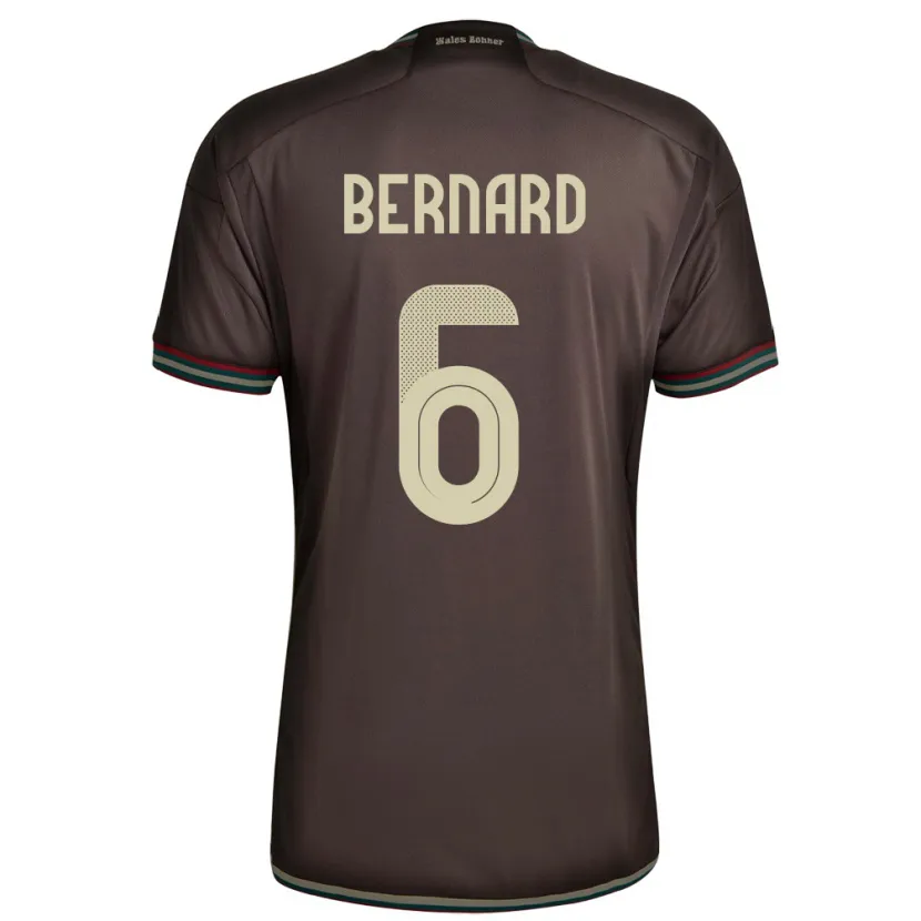 Danxen Homme Maillot Jamaïque Di'shon Bernard #6 Brun Nuit Tenues Extérieur 24-26 T-Shirt