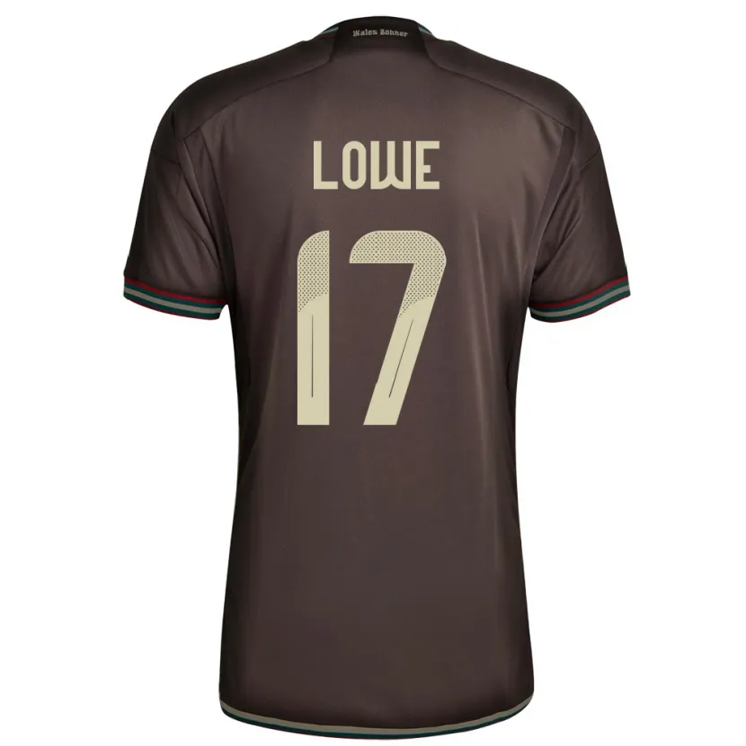 Danxen Homme Maillot Jamaïque Damion Lowe #17 Brun Nuit Tenues Extérieur 24-26 T-Shirt
