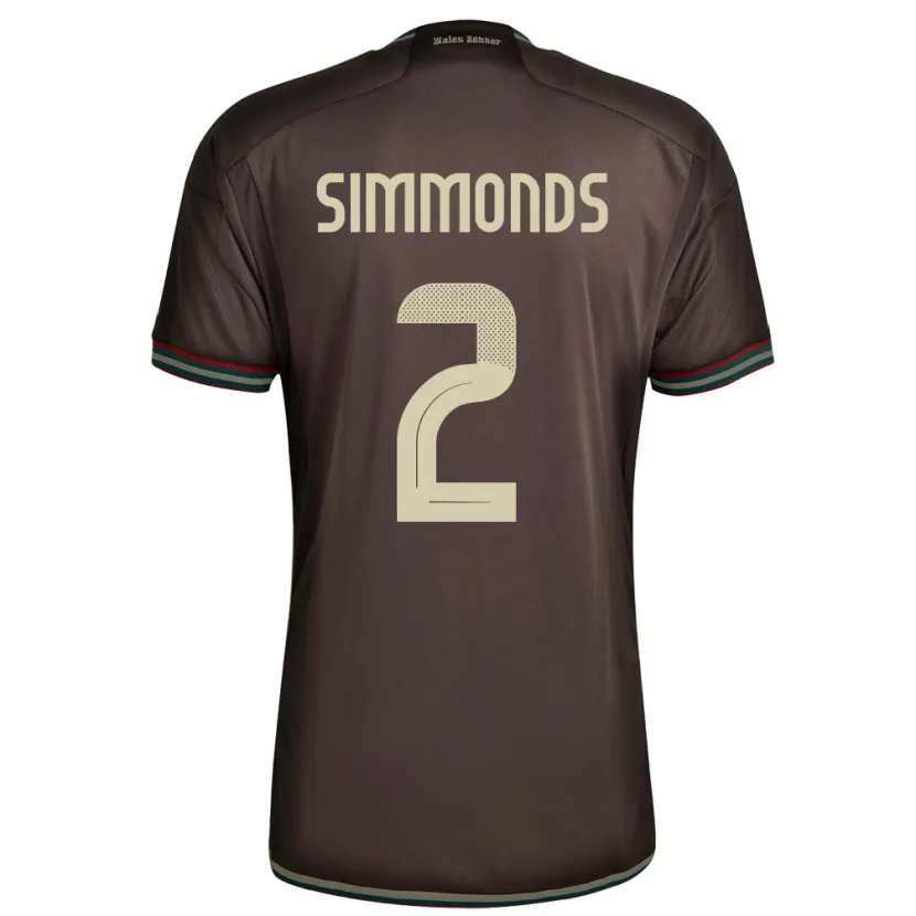 Danxen Homme Maillot Jamaïque Nicholas Simmonds #2 Brun Nuit Tenues Extérieur 24-26 T-Shirt