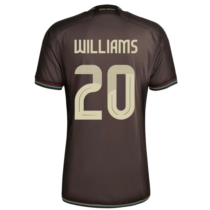 Danxen Homme Maillot Jamaïque Victoria Williams #20 Brun Nuit Tenues Extérieur 24-26 T-Shirt