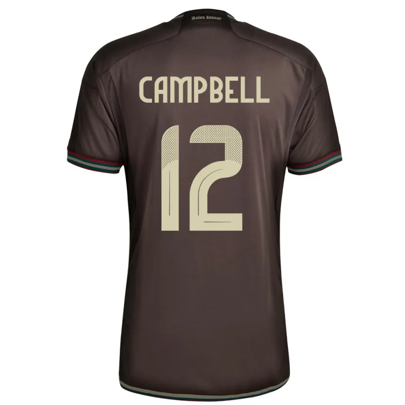 Danxen Homme Maillot Jamaïque Sashana Campbell #12 Brun Nuit Tenues Extérieur 24-26 T-Shirt
