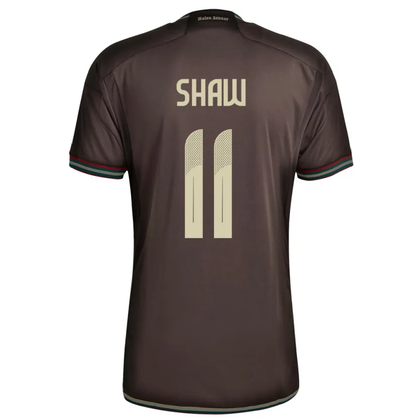 Danxen Homme Maillot Jamaïque Khadija Shaw #11 Brun Nuit Tenues Extérieur 24-26 T-Shirt