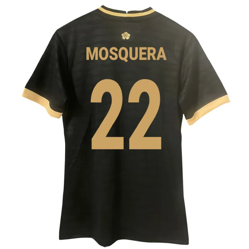 Danxen Homme Maillot Panama Orlando Mosquera #22 Noir Tenues Extérieur 24-26 T-Shirt