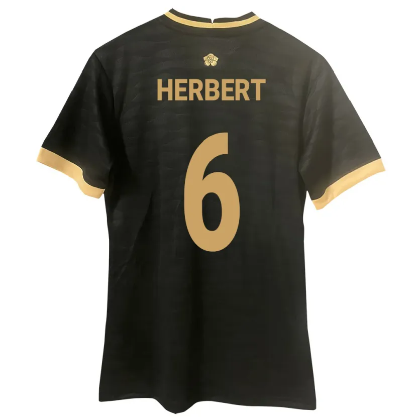 Danxen Homme Maillot Panama Giovany Herbert #6 Noir Tenues Extérieur 24-26 T-Shirt