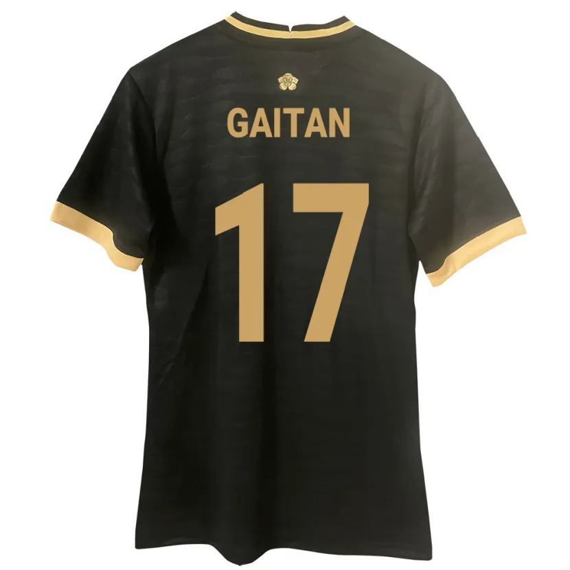 Danxen Homme Maillot Panama Luis Gaitán #17 Noir Tenues Extérieur 24-26 T-Shirt