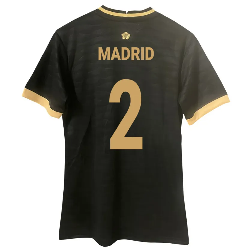 Danxen Homme Maillot Panama Dayane Madrid #2 Noir Tenues Extérieur 24-26 T-Shirt
