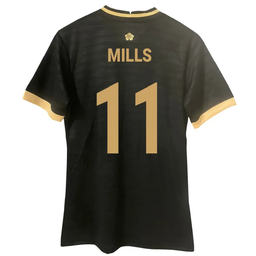 Danxen Homme Maillot Panama Natalia Mills #11 Noir Tenues Extérieur 24-26 T-Shirt