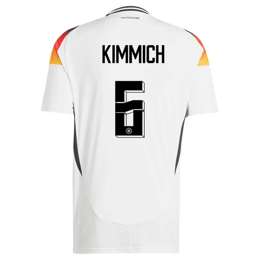Danxen Femme Maillot Allemagne Joshua Kimmich #6 Blanc Tenues Domicile 24-26 T-Shirt